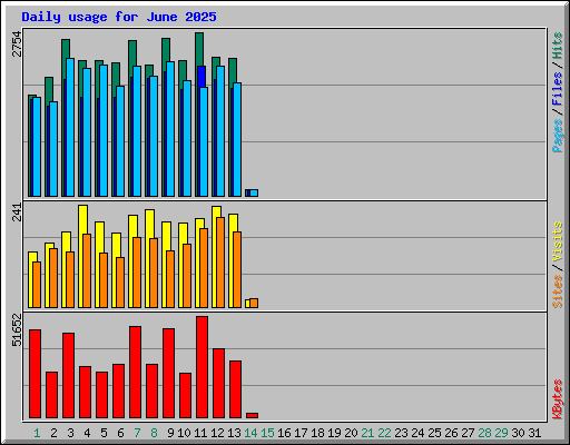 Daily usage for June 2025
