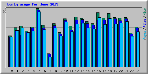 Hourly usage for June 2015