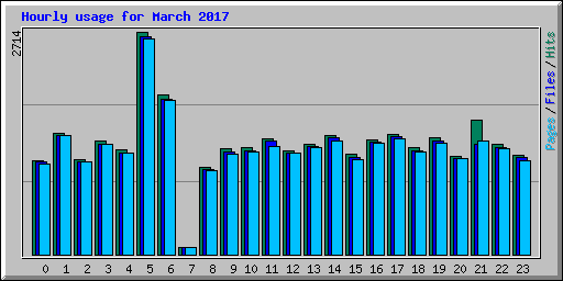 Hourly usage for March 2017