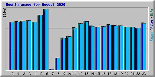 Hourly usage for August 2020