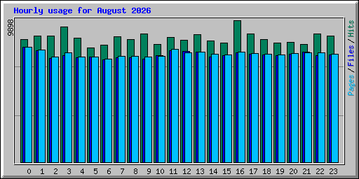 Hourly usage for August 2026